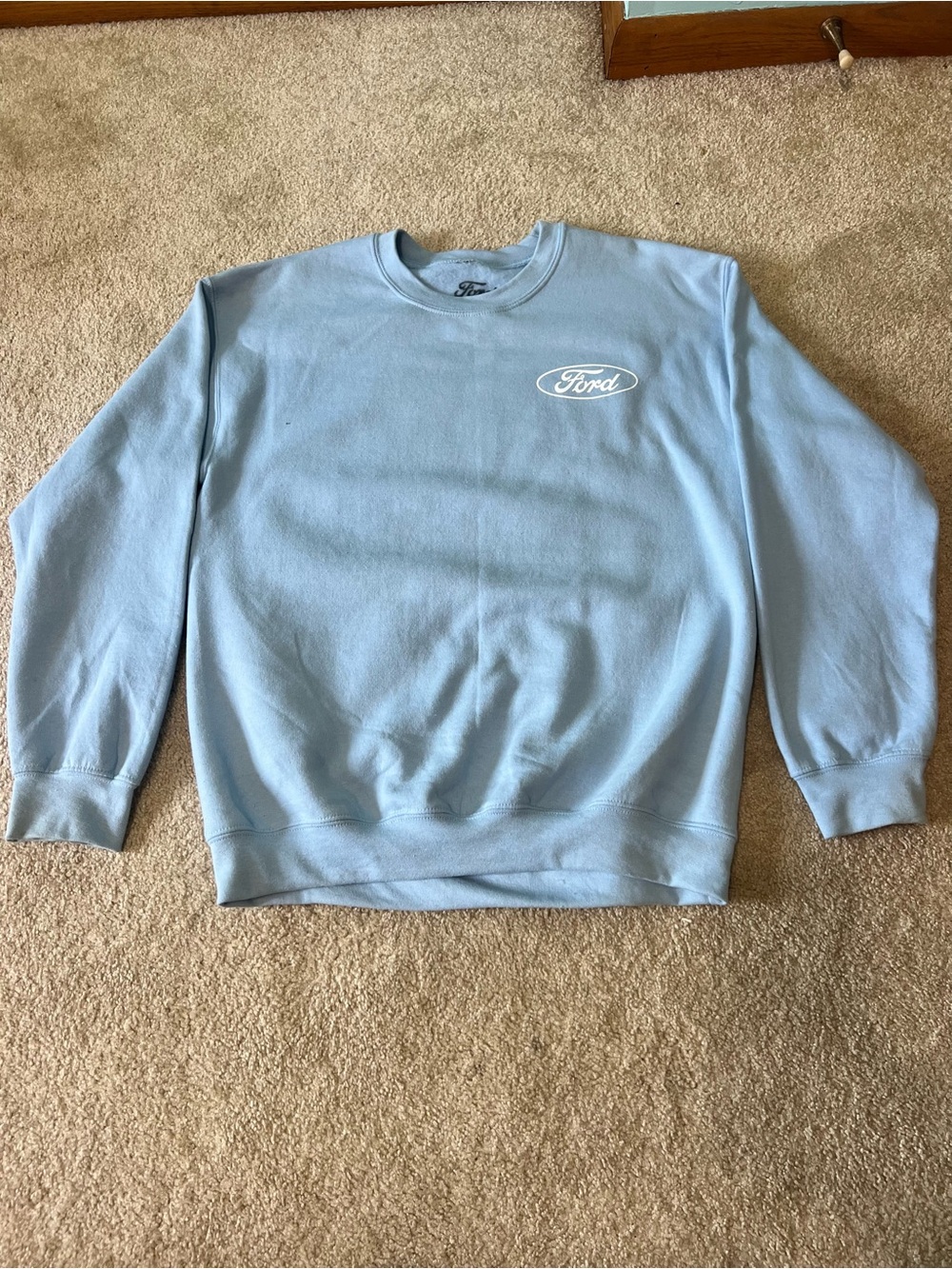 Ford Pale Blue Crewneck Sweatshirt with Chest Logo